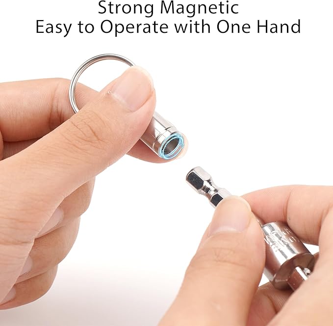 Magnetic 1/4 Hex Shank Socket Screwdriver Drill Bit Holder, Bit Stand for Impact Drivers and Drills, Metal Magnetism Socket Holder for Drive Adapter, Portable Organizer