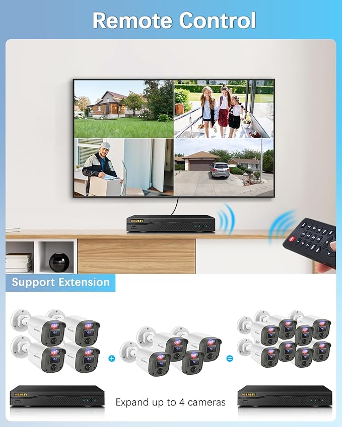 【90ft Super Night Vision】 5MP Outdoor Wired Security Camera System, Home Video Surveillance Systems, CCTV Cameras with DVR Recorder