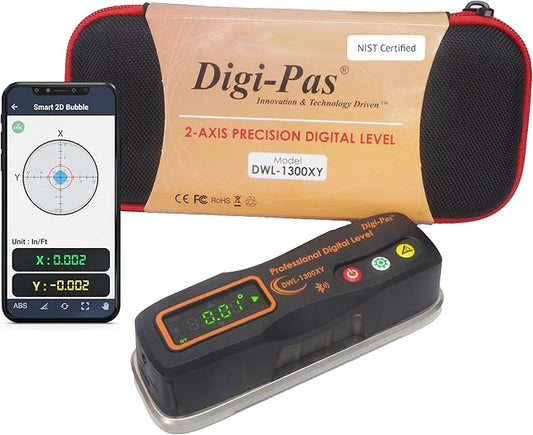 Digi-Pas 2-Axis Smart Master Precision Level with NIST Certificate + DATA (DWL1300XY- NIST)