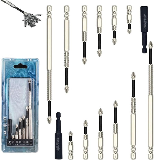 14 PCS High Magnetic Screwdriver Drill Bit Set, Strong Magnetic Durability Screwdriver Drill Bit Set, Magnetic Electric Screwdriver Set, Electric Precision Screwdriver Set (2 set)