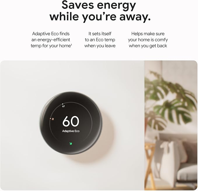 Google Nest Learning Thermostat (4th Gen, 2024) with Nest Temperature Sensor - Energy Saving Smart Thermostat - Works with Alexa, Apple HomeKit and Google Home App - Polished Gold