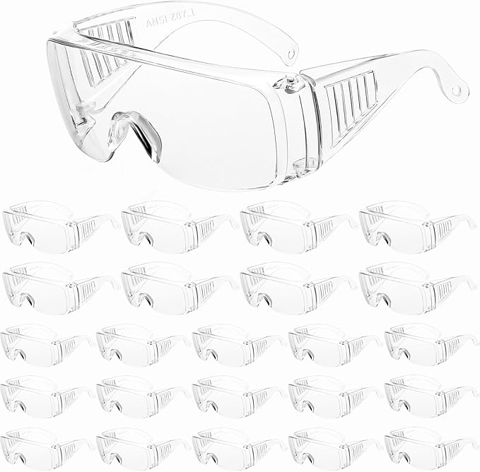 WFEANG Clear Safety Glasses bulk, Lightweight Protective Eyewear For Men Women, Over Goggles Impact Scratch Resistant