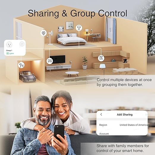 GHome Smart 5G 15A Smart Plug Work with Alexa and Google Home, WiFi Smart Plugs Smart Home WiFi Outlet with Remote Control & Timer, 5GHz and 2.4GHz Wi-Fi Compatible, ETL FCC Listed, White, 4 Pack