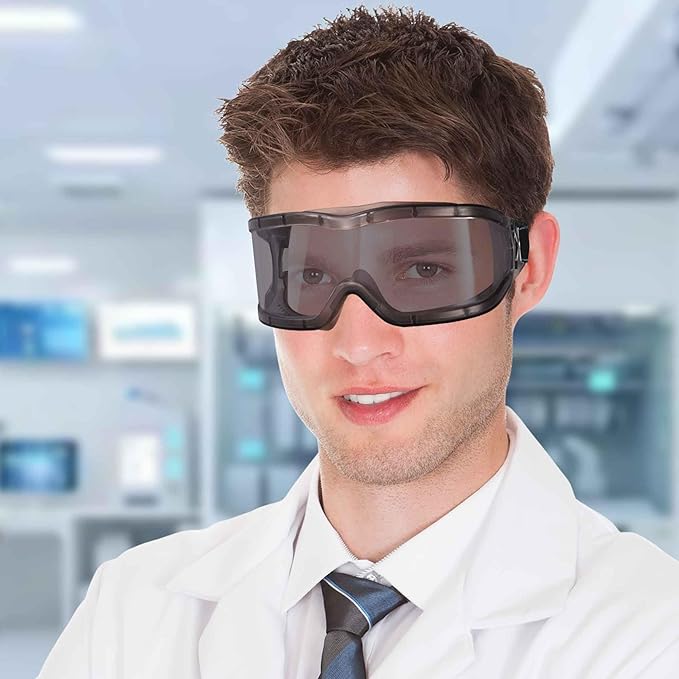 Chemistry Lab Safety Goggles,that Fit Over Glasses,Scientific, Construction, Woodworking, Anti-Fog,Splash,Vent