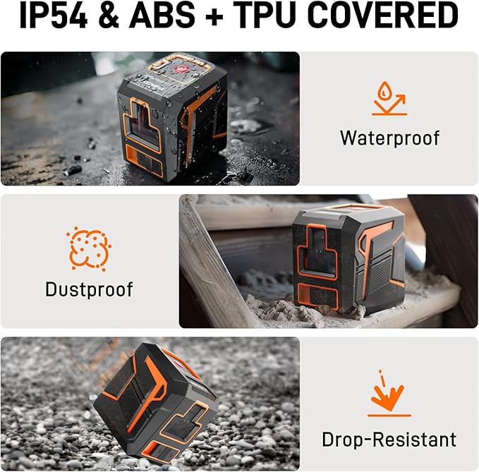 Laser Level with Tripod Self Leveling Cross Line Laser Level 100ft Green Line Leveler Tool with Manual Mode IP54 Waterproof for Picture Hanging, Tile, Construction Indoor Project