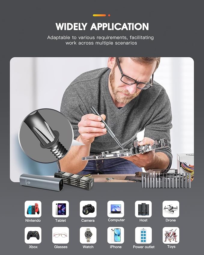 Kingsdun Precision Screwdriver Set, 46-in-1 Small Screwdriver with 42 Magneitc Bits Torx Star, Electronic Repair Tool Kit for Computer Laptop Macbook Xbox Phone Eyeglasses Switch RC Watch DIY