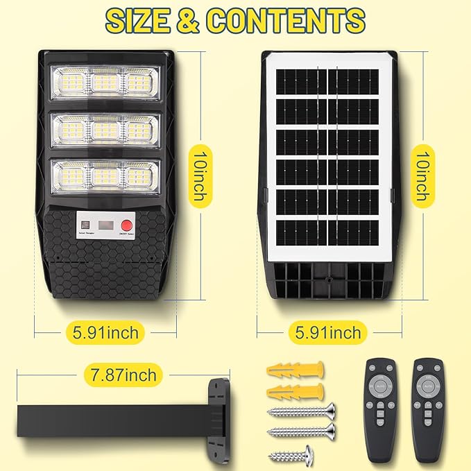 Solar Lights Outdoor Waterproof 2 Pack, Flood Lights Motion Sensor Solar Powered, Dusk to Dawn Outdoor Lighting Remote Control, Street Security Wall Lamp Exterior for Yard Patio Garden Outside