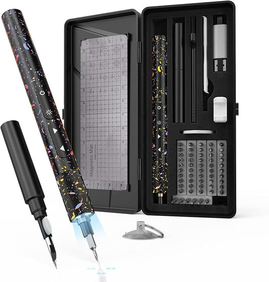 Electric Screwdriver Kits, 66 in 1 Power Screwdriver Sets, Mini Electric Screwdriver with 56 Magnetic Bits, Earphone Cleaner, Precision Small Screwdrivers Electric for Phone