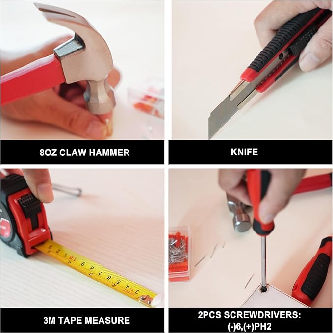 Portable Small Home Tool Kit - Starter Tool Kit with Durable Bag, Ideal for Home, Apartment, Dorm, Office, and DIY Projects, Good Gift for Women & Beginner