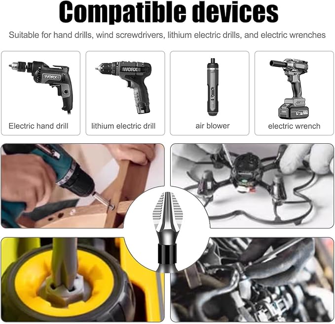 Continentau High-Magnetic Screwdriver Drill Bit Set, Magnetic Durability Screwdriver Drill Bit Set, Anti-Slip Magnetic Electric Screwdriver Set for Home Decoration, Car Repai (1pcs)