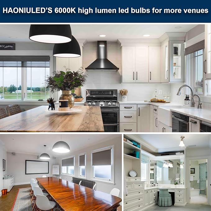 E26 LED Light Bulb, 250W Equivalent, 27W Non-Dimmable, 3670Lumens, 6000K, 1 Pack