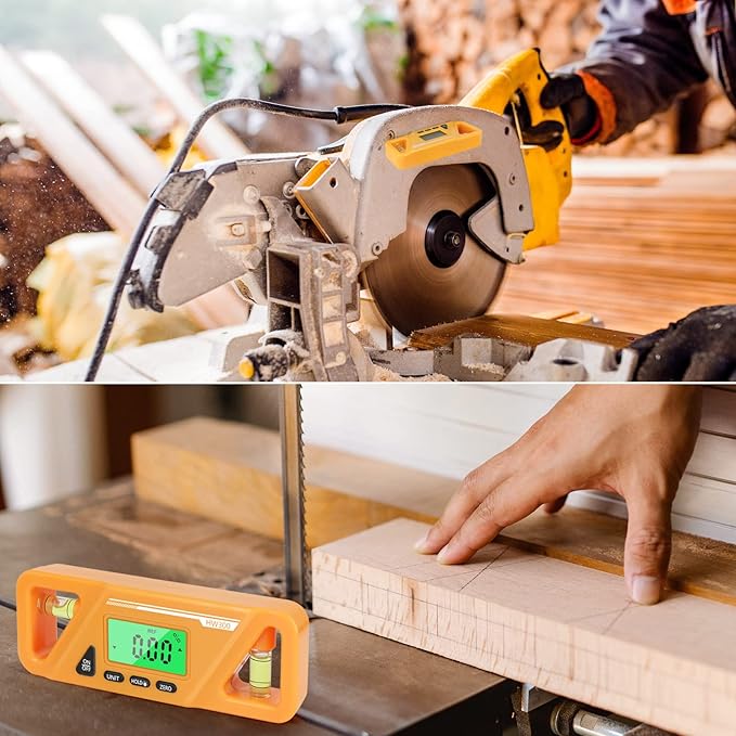 Digital Torpedo Level and Protractor, Magnetic Angle Meter, Electronic Bubble Inclinometer, Absolute and Relative Measurement, Angle & Slope Conversion for Woodworking Home Drainage Leveling