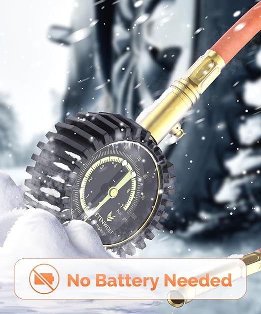 ETENWOLF Tire Pressure Gauge 0-100 PSI, ANSI B40.1 Grade A Accurate Tire Gauges for Tire Pressure with Large Glow Dial, Air Pressure Gauge for Tires, Car Accessories