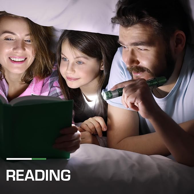 EverBrite Pen Light, Rechargeable Pen Flashlights, 300 Lumens Zoomable LED Small Flashlight with Clip, Memory Function, USB-C Cable Included, Pocket Size for Camping, Emergency, Mechanic, Green