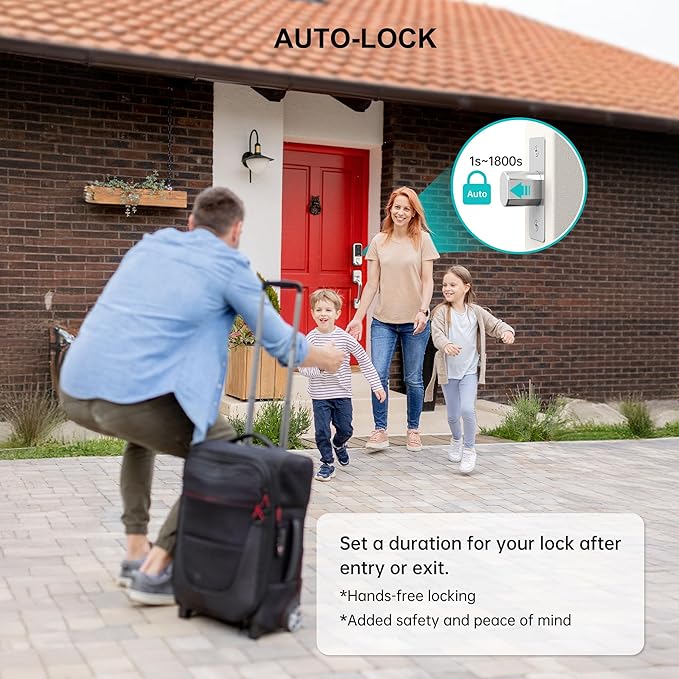 Wi-Fi Smart Deadbolt Keyless Entry: 9-in-1 Hornbill Smart Lock for Front Door, Smart Deadbolt Lock, Electronic Keypad Code Fingerprint Unlock, Works with Alexa for Home Office Hotel, Satin Nickel