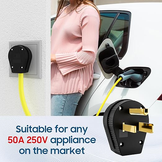 NEMA 6-50P Straight Blade Angle Plug, AC Dryer Replacement Male Angle Plug,3-Prong Grounding Heavy Duty Universal Power Male Connector for Dryers, Welder, Generator 50 Amp,250Volt-with 1 Screwdriver