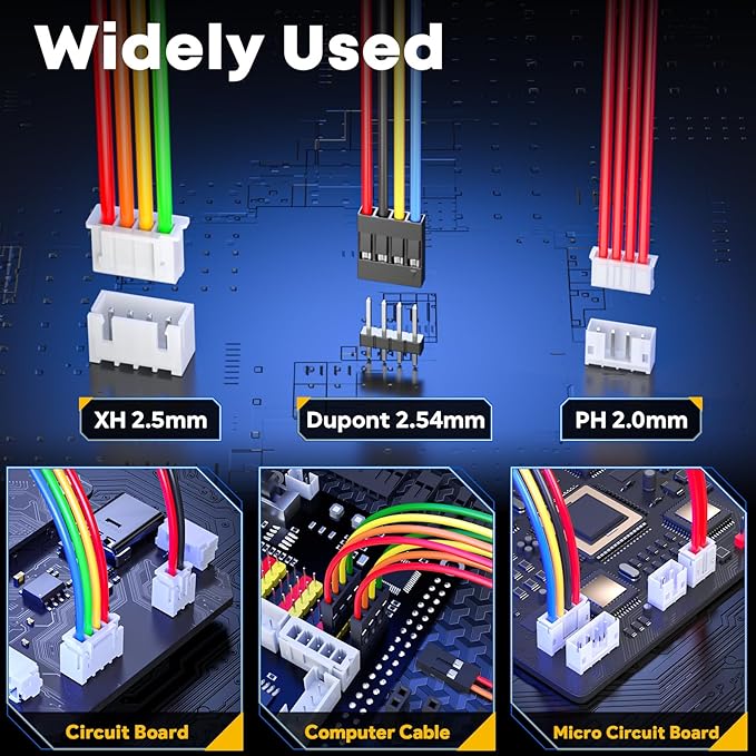 Crimp Tool Connector Kit, with 40 Types Dupont + JST-PH 2.0 + JST-XH 2.5mm Connectors Set, Ratcheting Wire Crimper,Crimping Pliers 32-20 AWG for Dupont,JST-SM,JST-SYP,KF2510,AMP EI-Serie,Molex