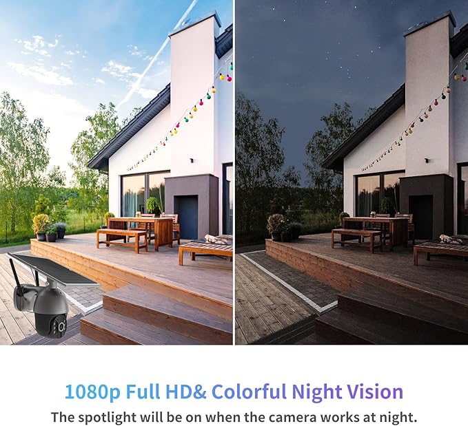 SOLIOM S600 3G/4G LTE Solar Powered Cellular Security Camera Wireless Outdoor, Pan Tilt 360°View Spotlight, 1080p Night Vision, 2 Way Talk, PIR Motion Sensor, No WiFi, US Version, Unlimited Data Plan