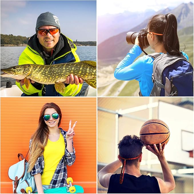 Black Glasses Strap - Universal Size for Adult Kids - Pack of 6