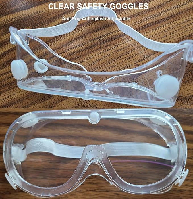 10 Pack Protective Safety Goggle for lab chemistry soft lightweight goggles over prescription glasses Anti-Splash worker construction Eye protection Science Onion Cutting and More White