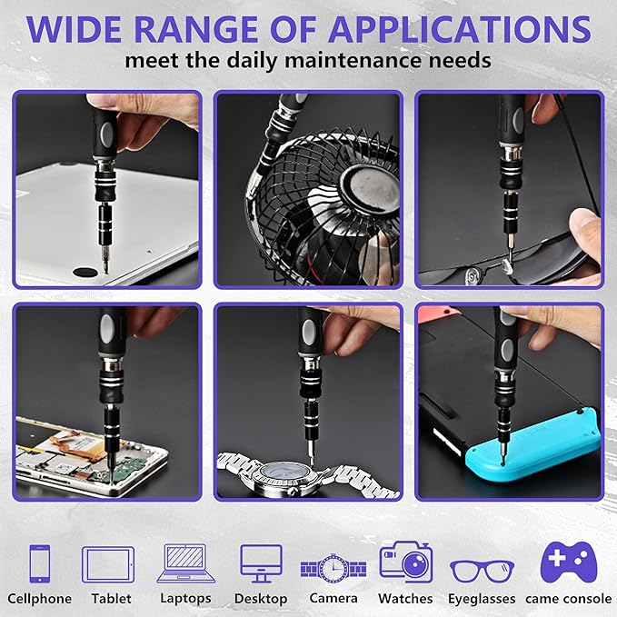 48 in 1 Magnetic Screwdriver Set, Precision Repair Tool Kit with 41 CRV Steel Bits (Phillips/Torx/Pentalobe) for iPhone, Laptop, PC, Game Console, Eyeglasses & Electronics - Portable Case Included