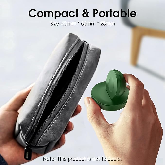 Portable Magnetic Charging Dock for Apple Watch, Wireless Fast Watch Charger Stand with Charging Cable, Support Nightstand Mode, Compatible with Apple Watch 10 9 8 7 SE 6 5 4 3 2/Ultra 2-Green