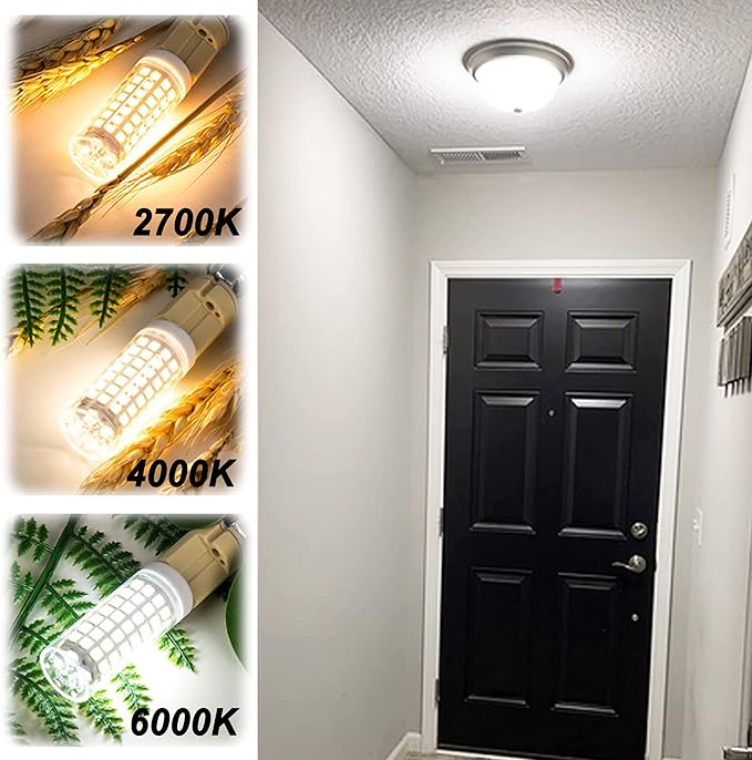 ALIDE E26 100W Replacement LED Candelabra Corn Bulbs,6000K Bright Daylight White,E26 E27 12W LED Light Bulbs 1200LM for Ceiling Fan Chandelier Pendant Lighting Refrigerator,Non-dimmable,4 Pack