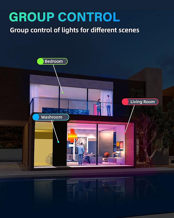 12 Pack 5/6 Inch LED Retrofit RGB Recessed Lighting, 12W 1200LM Smart Can Lights, Recessed Lights 2700K-6000K Color Changing Compatible with Alexa Assistant, Hub INCL