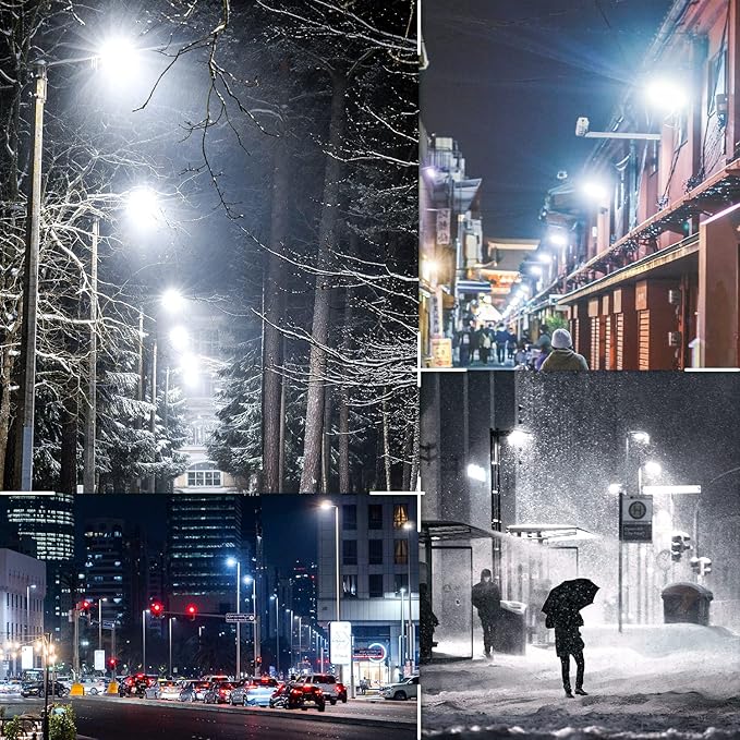 LED Parking Lot Lights 200W- OSTEK LED Shoebox Street Pole Lighting, Waterproof 28000LM Outdoor Commercial Area Road Lighting 5000K 100-277V DLC UL