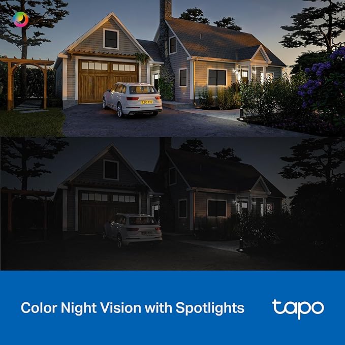 Tapo 3K 5MP Wired Pan/Tilt Indoor/Outdoor Security Camera, Free Person/Vehicle/Baby Cry Detect & 360° Motion Track, Color Night, SD/Cloud, Wrks w/Alexa & Google Home, 2.4 GHz WiFi, HybridCam 360