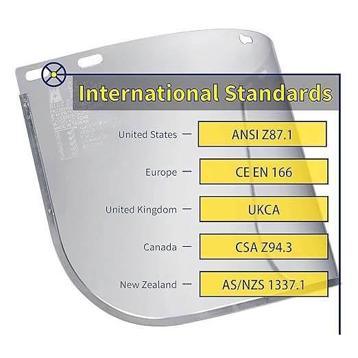 Blue Eagle Full Face Impact Resistant Safety Faceshield (B1BL+FC48) | Clear | Extrusion-Grade Polycarbonate Visor | 1 Set + Replacement Visor