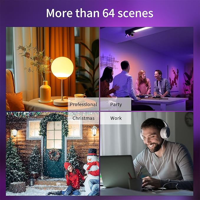 Smart Matter GU10 Light Bulb, WiFi, RGBCW Color Changing, 40W 400LM, Works with HomeKit Alexa Google Home, 4 Pack