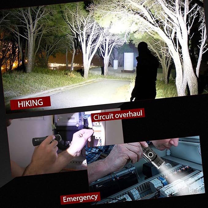 HAUTMEC Rechargeable LED Flashlights 500 High Lumens Super Bright Magnetic Flashlight Waterproof Mini Flashlight 3 Modes Handheld Small Flashlights Powerful for Camping, Outdoor, Hiking(2 Pack)