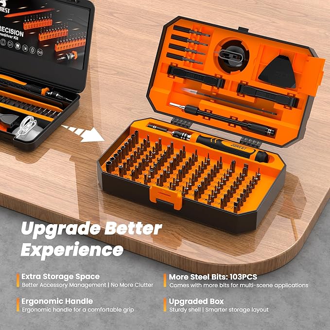 JOREST 115 in 1 Precision Screwdriver Set, Birthday Tool Gifts for Men Dad Him, Magnetic Repair Tool Kit for PC, Laptop, Tablet, iPhone, Macbook, Jewelers, PS5, Xbox, Switch, Game Console, Door &Chair