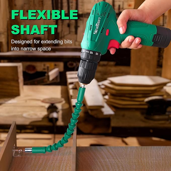 NEWBEAT Power Drill Set, 12V Cordless Drill with 2 Battery and Charger, 2 Variable Speed, 18+1 Torque Setting, Tools for Home and DIY Project