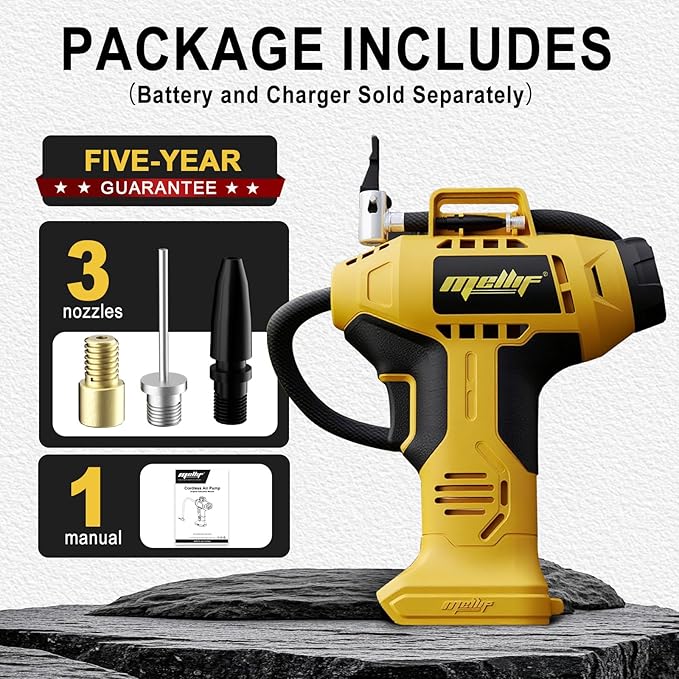 Tire Inflator Portable Air Compressor Compatible with Dewalt 20v Max Battery (TOOL ONLY), 160PSI Auto Shut-off Pump, Digital Pressure Gauge, Emergency LED Light, Auto Accessories for Car Bicycle Ball