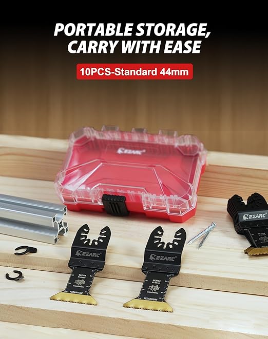 EZARC Titanium Oscillating Saw Blades, Oscillating Multitool Blades for Metal, Wood Nails, Screws Cutting, Plastic, 10 Pack