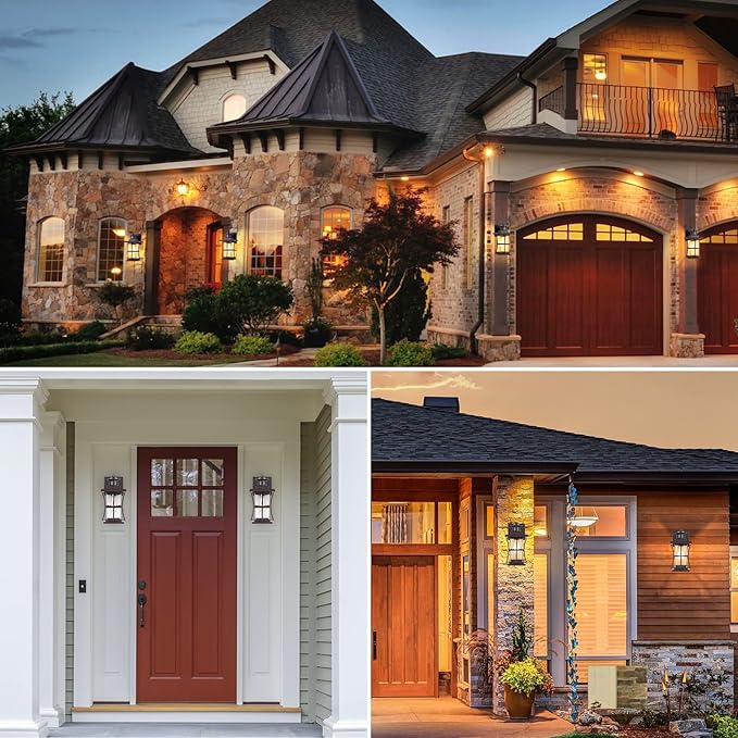 2 Packs Motion Sensor Outdoor Lights - Dusk to Dawn Outdoor Lighting, Oil Rubbed Bronze Porch Lights Outdoor Wall Sconce, Waterproof Exterior Light Fixtures for House, Garage, Entryway Anti-Rust, E26