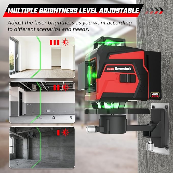 Laser Level with Tripod, 4x360° Green Line Laser Tool with Self-Leveling & Manuel Models, Remote/Touch Control, Rechargeable Battery for Picture Hanging, Tile, Home Renovation (Bag Included)