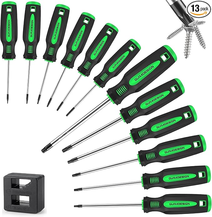 13 Pieces Magnetic Torx Screwdriver Set ,T5 -T40 Star Screwdrivers