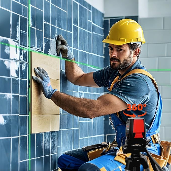 Laser Level Self Leveling Green Cross Line,Lazer Level for Picture Hanging,100ft,Rotatable 360 Degree,4 Brightness Adjustment, IP54 Waterproof, DIY, Construction, Magnetic Base, Battery, Carrying Bag