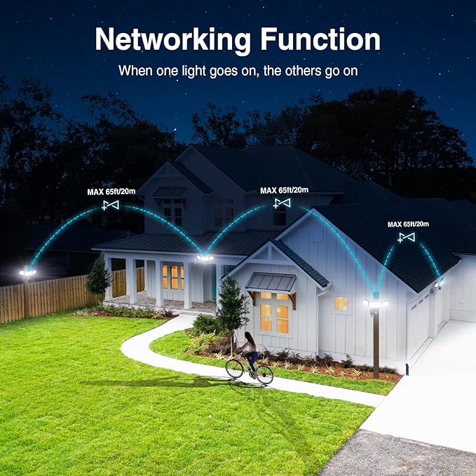 130W Motion Sensor Light Outdoor Plug in, 13000LM LED Security Lights with Remote Control, 3 Adjustable Heads, 3 Modes, Plug in Flood Lights Outodoor IP65 Waterproof for Garage Yard (Black)