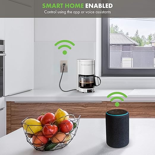 TOPGREENER Smart Wi-Fi Outlet with Energy Monitoring, Tamper-Resistant, Control Lighting and Appliances from Anywhere, in-Wall, No Hub Required, Compatible with Alexa and Google Assistant, Nickel