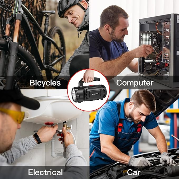 HAUSBELL 19-in-1 Multi-Function Tool Set –Tools Set with LED Flashlight,Home Tool Kit with Tape Measure, Knife, Screwdriver Handle, Powered by 3 AA Batteries, Hand Tool Kits for Home, Camping&DIY