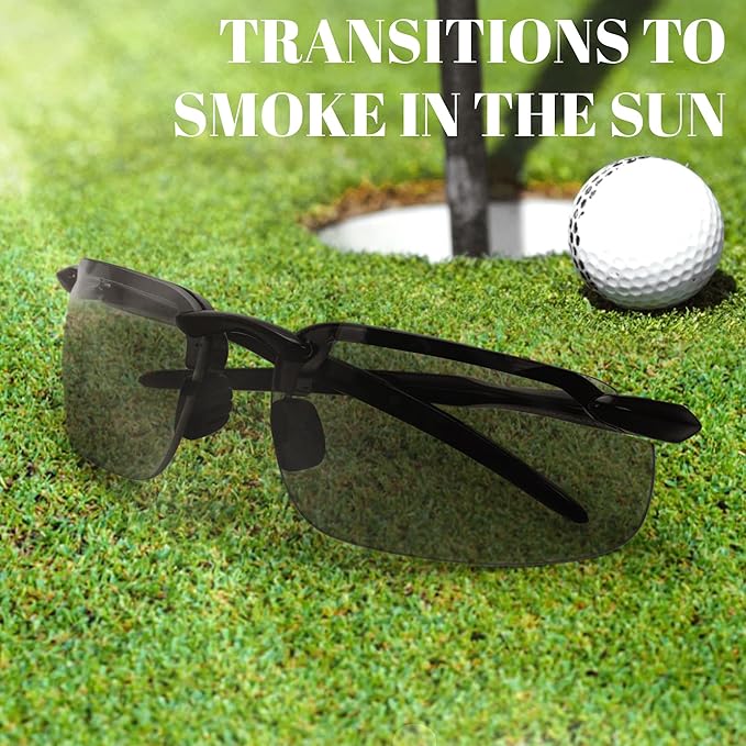 Birdz Eyewear Skyline ANSI Z87.1+ Safety Transition Sunglasses Anti-Fog, UV, Black