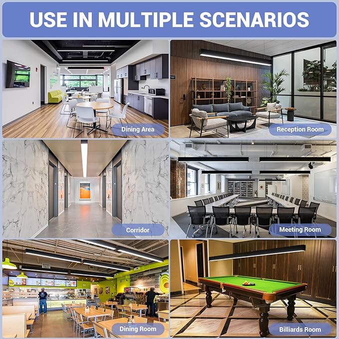 4FT LED Linear Lights 50/45/40/35/30W Up and Down Light, 3000K/4000K/5000K 4 Feet Commercial Linkable Shop Lighting for Office Garage Shop Dining Room bar,0-10V Dimmable 4’ Architectural Fixture,ETL