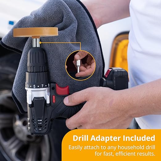 Wonder Wheel Decal Remover Eraser for Drill – 2 Pack Rubber Eraser Wheels for Easy Vinyl, Adhesive, and Sticker Removal – Durable, Safe on Cars, Boats, RVs – Dark Yellow, 4 Inch Diameter