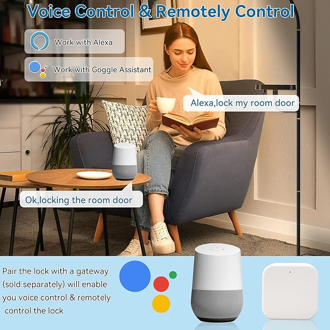 Harfo Fingerprint Smart Door Lock for Front Door with Handle Set, App Control, Keyless Entry Keyless Deadbolt, Digital Electronic Touchscreen Keypad, Auto Lock, Easy to Install, Aged Bronze