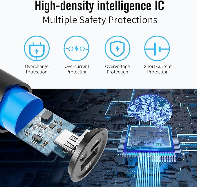 S03 Portable Charger, 5000mAh Pocket Size Power Bank, Juice Style USB-C Output Compatible with iPhone 15/14/13/12/11 and Android Phone - (Blue)