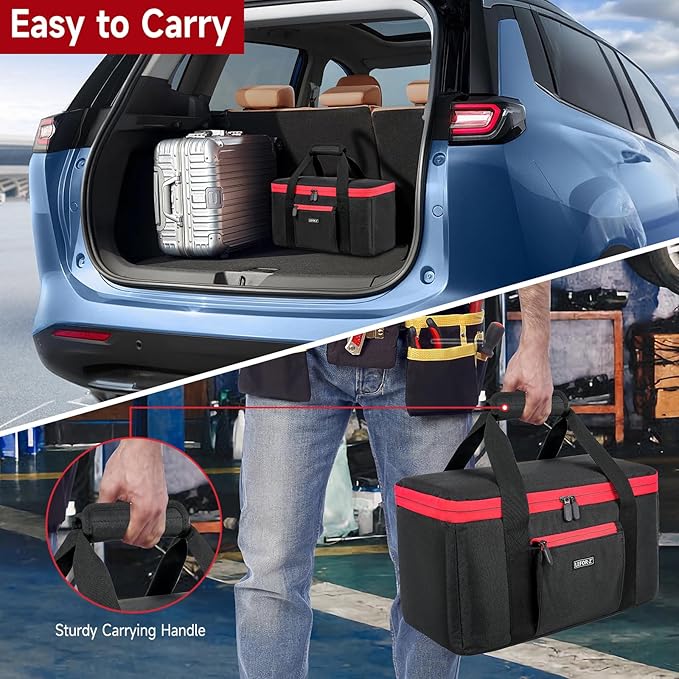 Air Compressor Bag Compatible with Milwaukee M18 Inflator 2848-20/2771-20, Air Pump Carrying Case Fits for Milwaukee Tools Accessories,Tire Inflator Holder for Battery Pack 18V 3.0-9.0 Ah (Case Only)